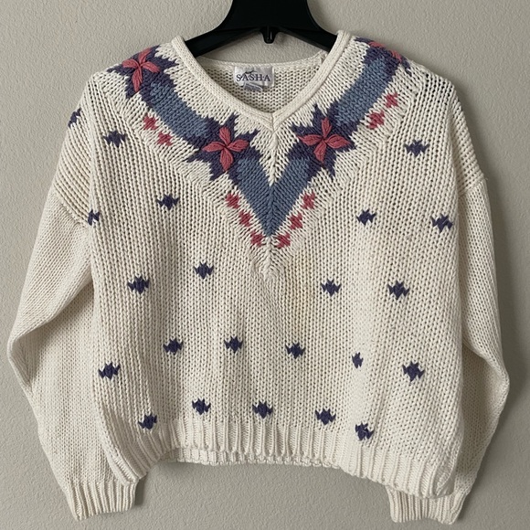 Just Sasha vintage knit sweater large 55% ramie 45% acrylic - Picture 1 of 4